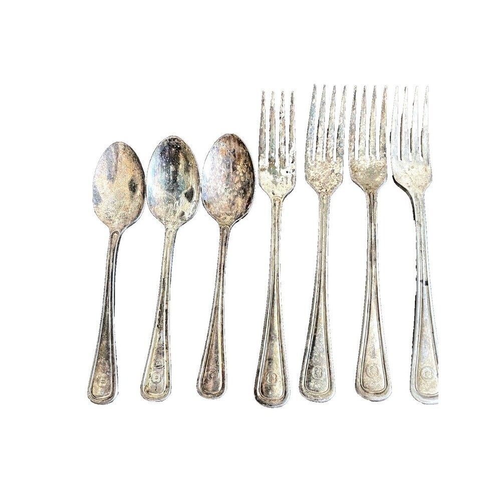 Vintage Wm. A Rogers Hotel Plate Oneida Ltd. 3 Spoons & 4 Forks